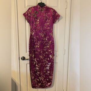 Elegant Floral Cheongsam Dress